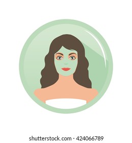 Isolated sticker with a woman on a white background