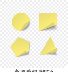  Isolated sticky note on transparent background.  Vector illustration.