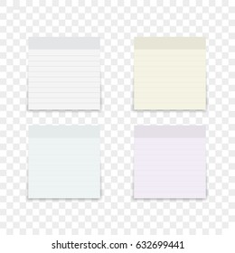  Isolated sticky note on transparent background.  Vector illustration.