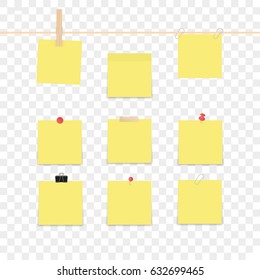  Isolated sticky note on transparent background.  Vector illustration.