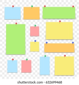  Isolated sticky note on transparent background.  Vector illustration.