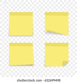  Isolated sticky note on transparent background.  Vector illustration.