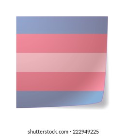  Isolated sticky note with a transgender pride flag