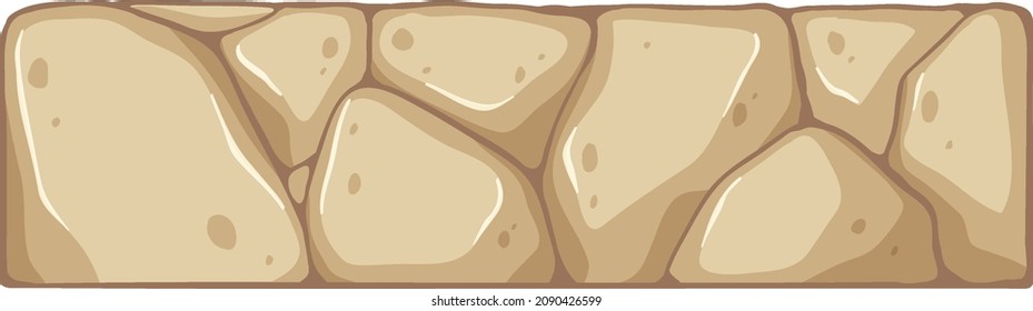 Ladrillo de piedra aislado en ilustración de estilo caricatura