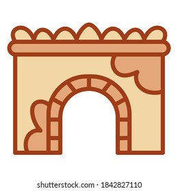 Isolated stone door icon. Nativity icon - Vector