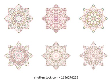 Isolated stone star polygon set - geometrical ornamental vector element