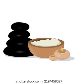 Isolated stones salt spa vector illustration