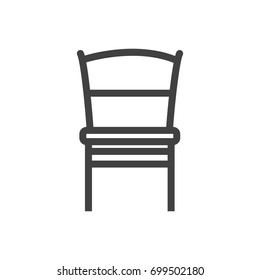 Isolated Stool Outline Symbol On Clean Background. Vector Chair Element In Trendy Style.