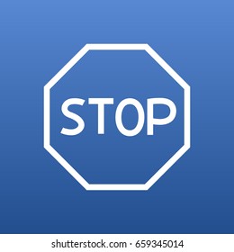 Isolated Stop Outline Symbol On Clean Background. Vector No Entry  Element In Trendy Style.