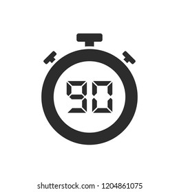 Isolated stopwatch icon with ninety seconds
