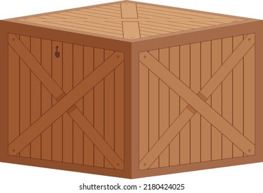 Isolated storage box in cartoon design illustration