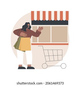 Isolated store abstract concept vector illustration. Free standing supermarket, department store, isolated building, one-brand superstore, retail outlet, single shopping mall abstract metaphor.