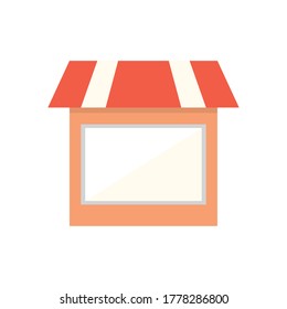 Icono de almacén aislado. Icono de centro comercial. Construcción de tiendas - Vector