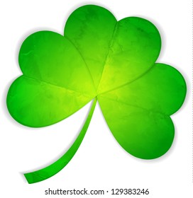 Isolated St.Patrick`s Day paper shamrock. Vector illustration.