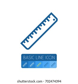 Isolated Straightedge Outline. Measurement Vector Element Can Be Used For Straightedge, Measurement, Ruler Design Concept.