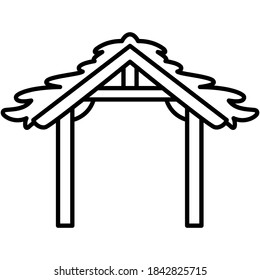 Isolated straw hut . Nativity characters icon - Vector