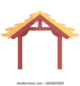 Isolated straw hut . Nativity characters icon - Vector