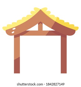 Isolated straw hut . Nativity characters icon - Vector