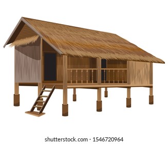 Isolated Straw Hut On White Background Stock Vector (Royalty Free ...