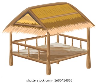 isolated straw hut on white background vector design