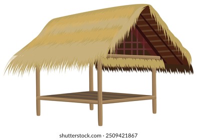 isolated straw hut on white background vector design