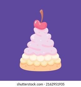 Isolated strawberry cake Dessert icon Vector illustration