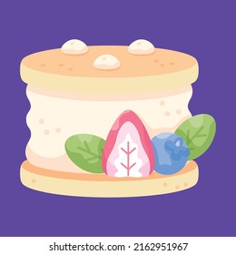 Isolated strawberry cake Dessert icon Vector illustration
