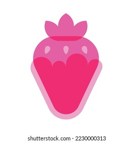 Isolated strawberry with chocolate candy sheer flat icon Vector illustration
