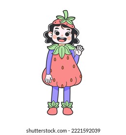 Isolated strawberry costume vector illustration