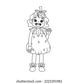 Isolated strawberry draw costume vector illustration