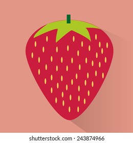an isolated strawberry on a pink background