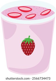 Isolated Strawberry Smoothie, Tropical Drink