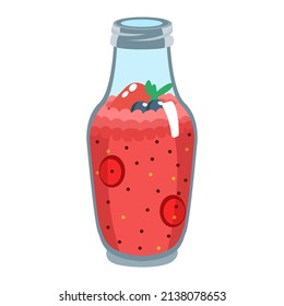 Isolated strawbery smoothie food healthy nutrition vector illustration