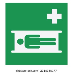 Isolated Stretcher Symbol. Concept of medical symbols.