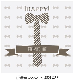 Isolated striped necktie and a ribbon with text on a white background