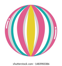 Isolated striped and summer ball design