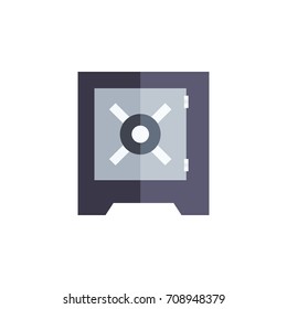 Isolated Strongbox Flat Icon. Protection Vector Element Can Be Used For Strongbox, Safe, Protection Design Concept.
