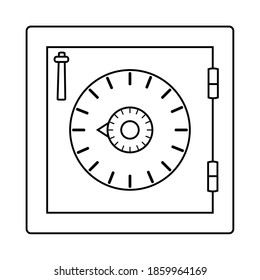 Isolated strongbox grey draw in white background financial icon- Vector