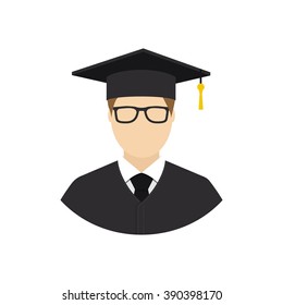 Isolated student icon on a white background. Vector illustration. Web, application, printing.