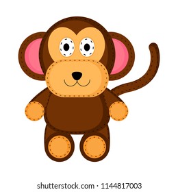 Isolated Stuffed Monkey Toy Icon