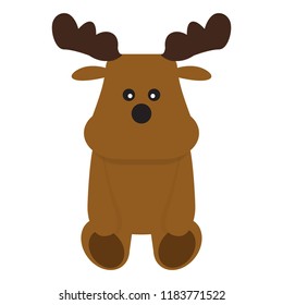 Isolated stuffed moose toy
