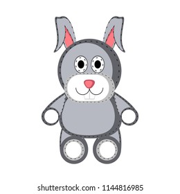 Isolated stuffed rabbit toy icon