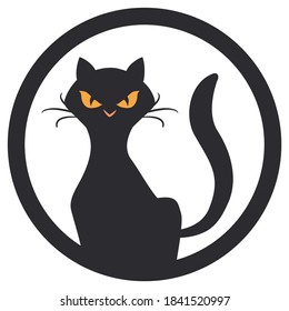 Isolated Stylized Black Cat Silhouette Wicked Stock Vector (Royalty ...