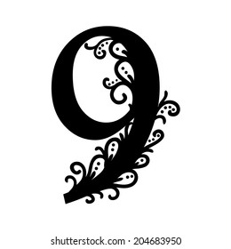 Isolated stylized calligraphic illustration. Vector 9.