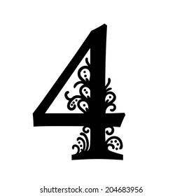 Isolated stylized calligraphic illustration. Vector 4.