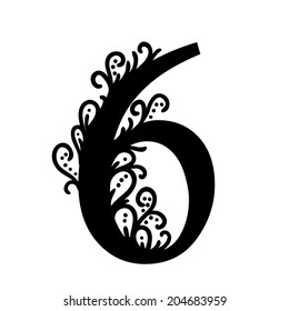 Isolated stylized calligraphic illustration. Vector 6.