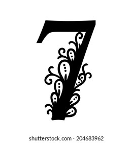 Isolated stylized calligraphic illustration. Vector 7.