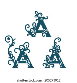 Isolated, stylized calligraphic illustration. Vector A.