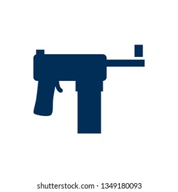 Isolated submachine icon symbol on clean background. Vector gun element in trendy style.