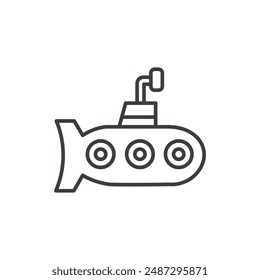 Isolated Submarine vector icon on white background